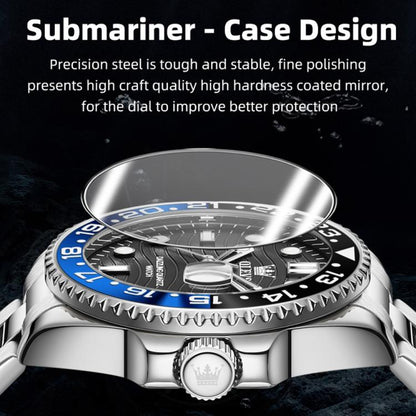 OLEVS 3610 Men Steel Strap Luminous Waterproof Quartz Watch