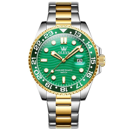 OLEVS 3610 Men Steel Strap Luminous Waterproof Quartz Watch
