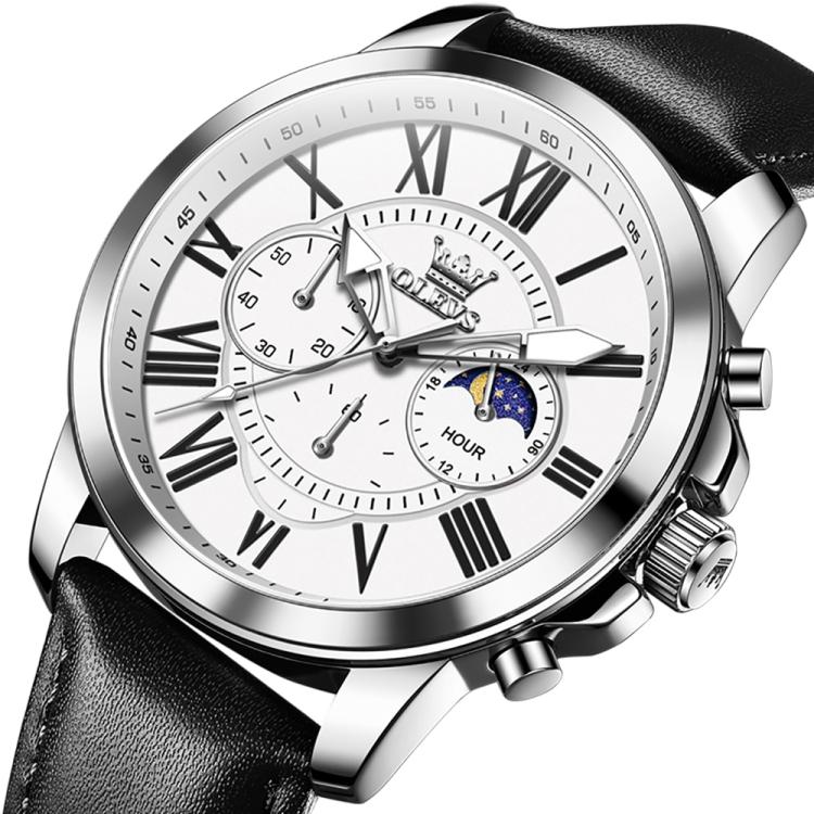 OLEVS 3632 Men Multifunctional Large Dial Luminous Waterproof Quartz Watch