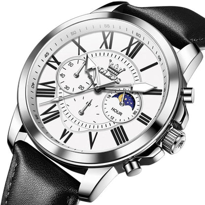 OLEVS 3632 Men Multifunctional Large Dial Luminous Waterproof Quartz Watch