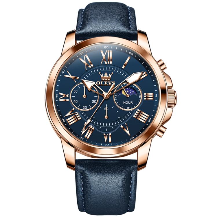 OLEVS 3632 Men Multifunctional Large Dial Luminous Waterproof Quartz Watch