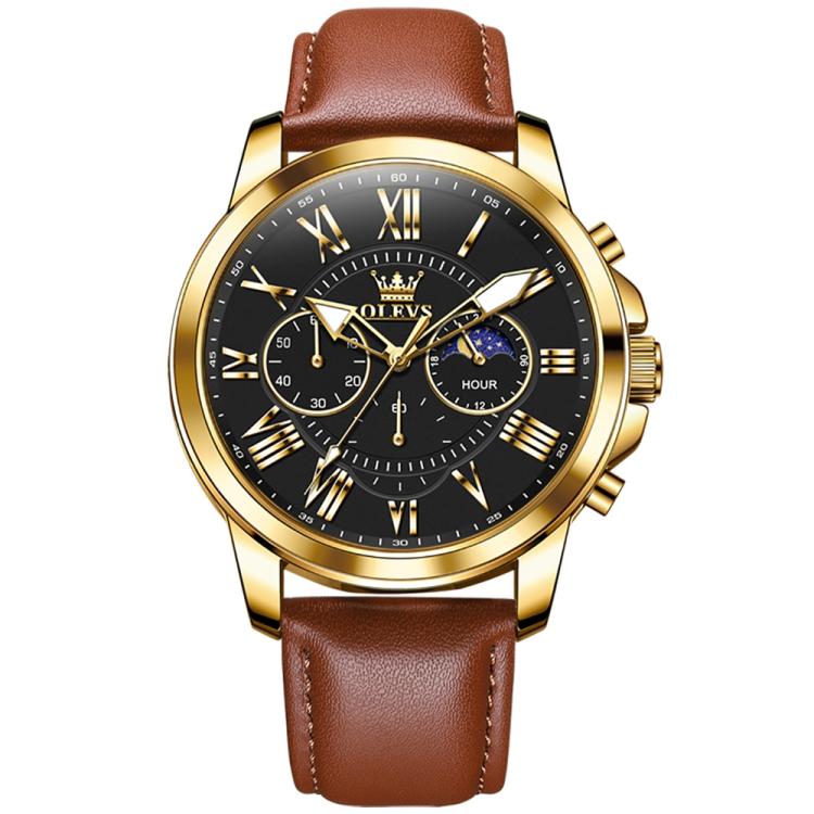 OLEVS 3632 Men Multifunctional Large Dial Luminous Waterproof Quartz Watch