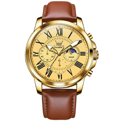 OLEVS 3632 Men Multifunctional Large Dial Luminous Waterproof Quartz Watch