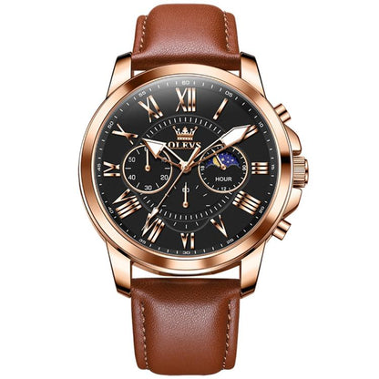 OLEVS 3632 Men Multifunctional Large Dial Luminous Waterproof Quartz Watch