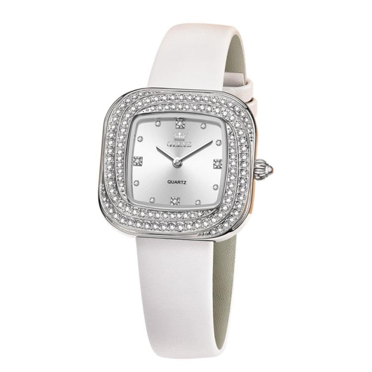 OLEVS 5512 Women Square Diamond Ring Waterproof Quartz Watch