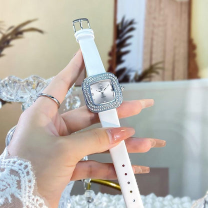 OLEVS 5512 Women Square Diamond Ring Waterproof Quartz Watch