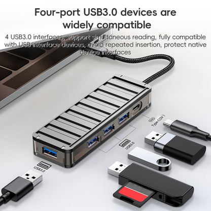 awei HUB-1 Multi-function 4 in 1 Type-C to USB 3.0 x 4 HUB Adapter, HUB-1