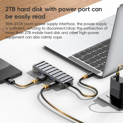 awei HUB-1 Multi-function 4 in 1 Type-C to USB 3.0 x 4 HUB Adapter, HUB-1