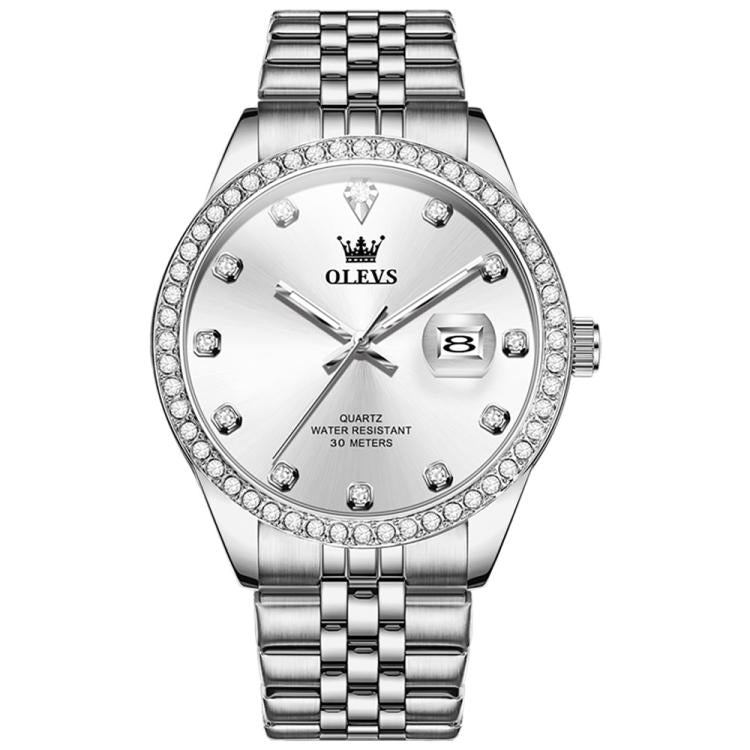OLEVS 3629 Men Diamond Bezel Luminous Waterproof Quartz Watch
