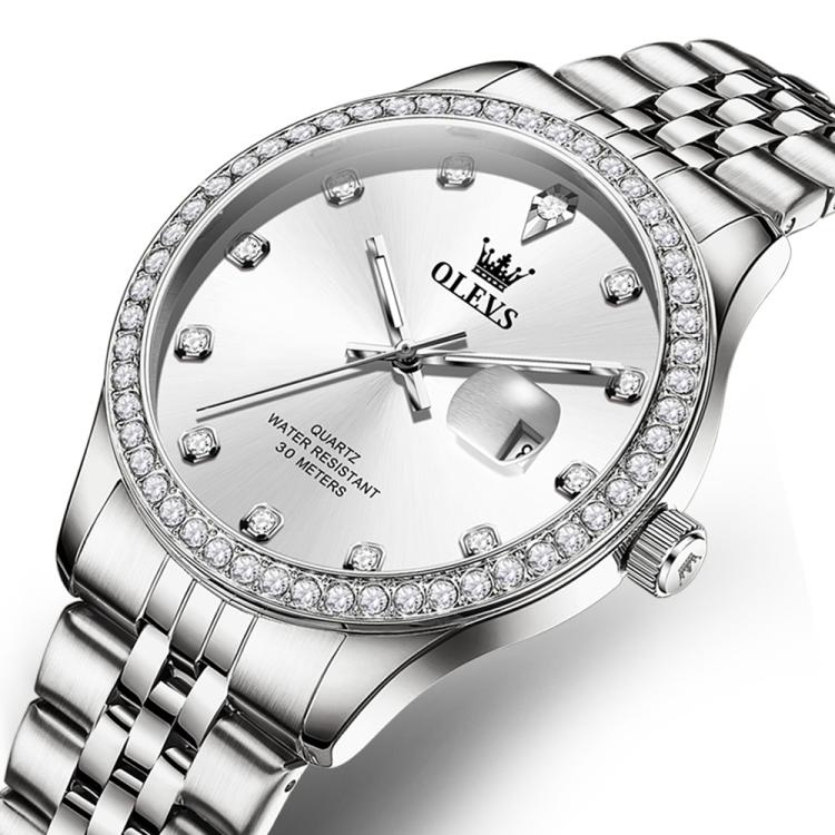 OLEVS 3629 Men Diamond Bezel Luminous Waterproof Quartz Watch