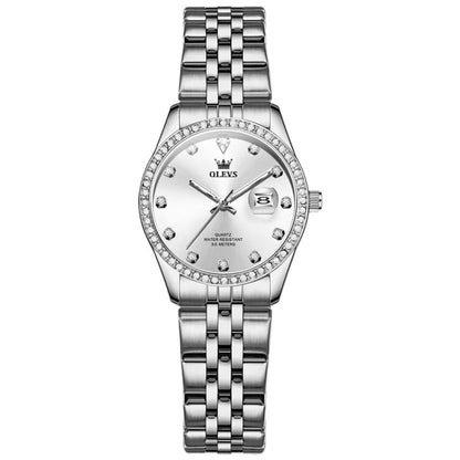 OLEVS 3629 Women Diamond Bezel Luminous Waterproof Quartz Watch