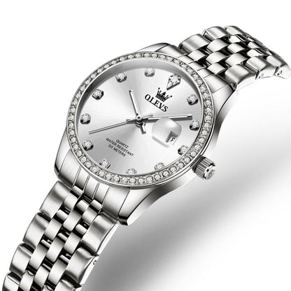 OLEVS 3629 Women Diamond Bezel Luminous Waterproof Quartz Watch