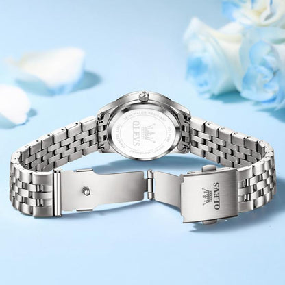 OLEVS 3629 Women Diamond Bezel Luminous Waterproof Quartz Watch