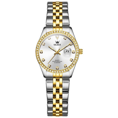 OLEVS 3629 Women Diamond Bezel Luminous Waterproof Quartz Watch