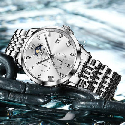 OLEVS 2925 Men Multifunctional Waterproof Luminous Quartz Watch