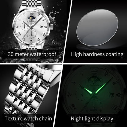 OLEVS 2925 Men Multifunctional Waterproof Luminous Quartz Watch
