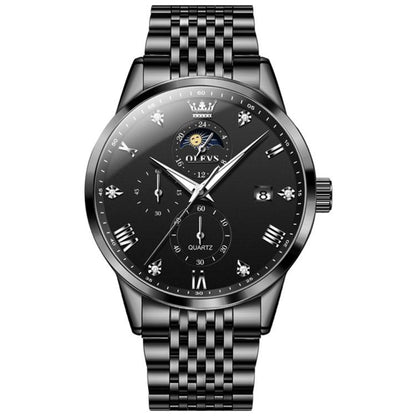 OLEVS 2925 Men Multifunctional Waterproof Luminous Quartz Watch