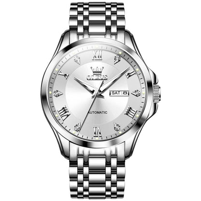 OLEVS 6702 Men Waterproof Luminous Dual Calendar Mechanical Watch