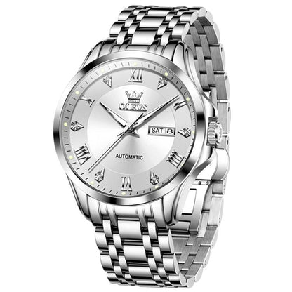 OLEVS 6702 Men Waterproof Luminous Dual Calendar Mechanical Watch