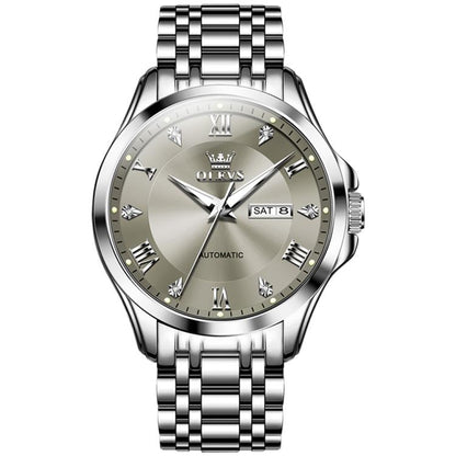 OLEVS 6702 Men Waterproof Luminous Dual Calendar Mechanical Watch