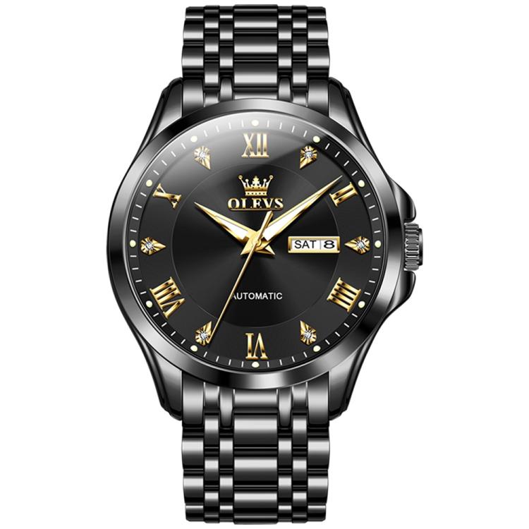 OLEVS 6702 Men Waterproof Luminous Dual Calendar Mechanical Watch