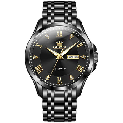 OLEVS 6702 Men Waterproof Luminous Dual Calendar Mechanical Watch