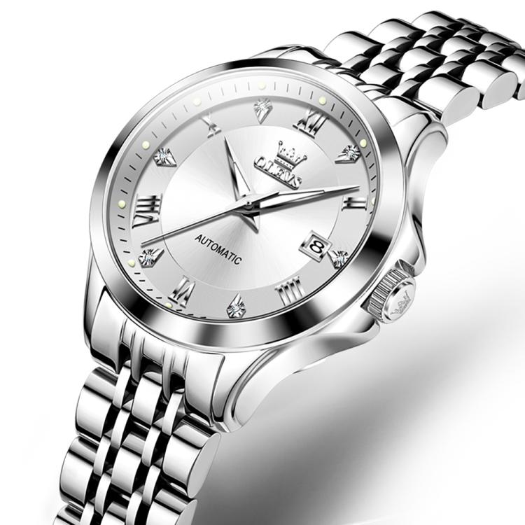OLEVS 6702 Women Waterproof Luminous Single Calendar Mechanical Watch