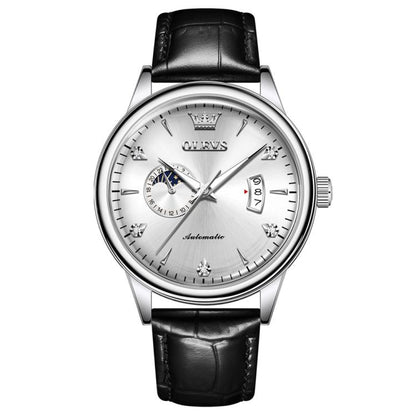 OLEVS 7040 Men Sun Moon Star Luminous Waterproof Mechanical Watch