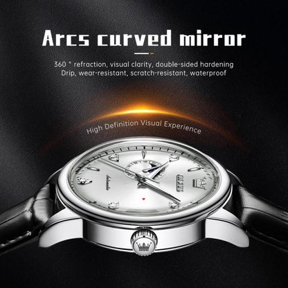 OLEVS 7040 Men Sun Moon Star Luminous Waterproof Mechanical Watch