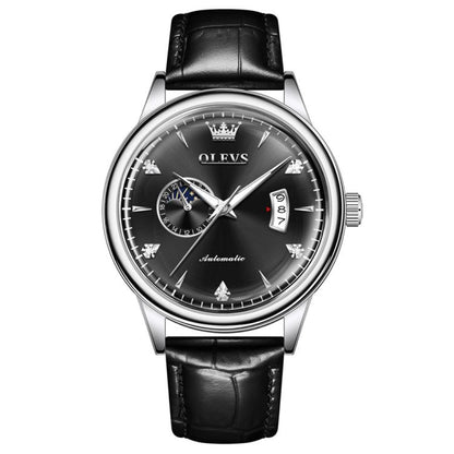 OLEVS 7040 Men Sun Moon Star Luminous Waterproof Mechanical Watch
