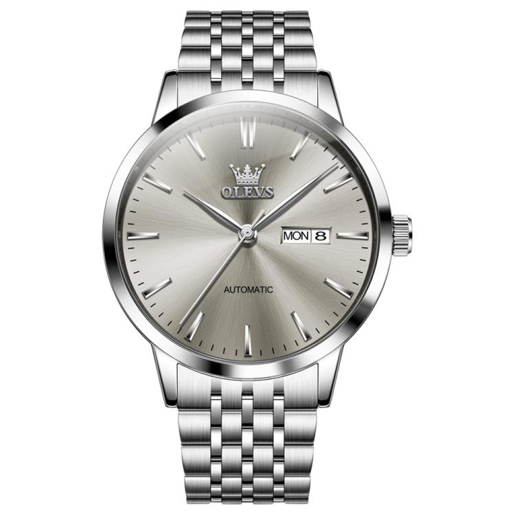 OLEVS 7048 Men Diamond Dual Calendar Mechanical Watch