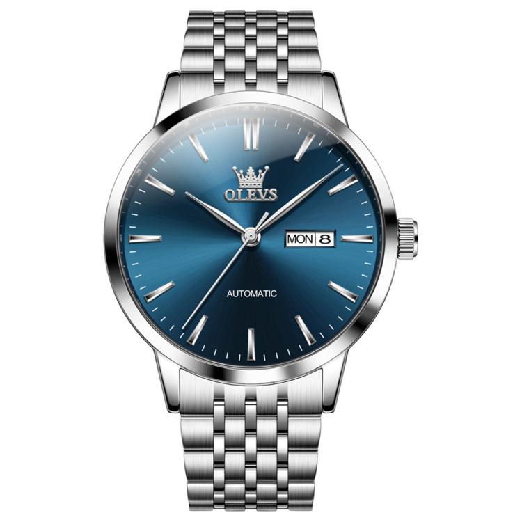 OLEVS 7048 Men Diamond Dual Calendar Mechanical Watch