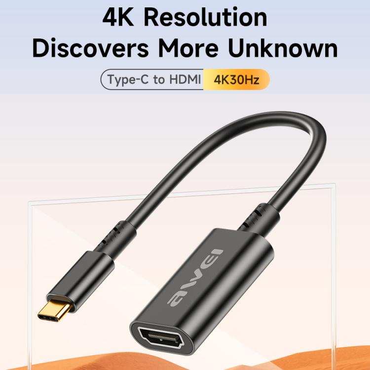 awei CL-217T USB-C / Type-C to HDMI 4K 30Hz UHD Adapter Cable, CL-217T