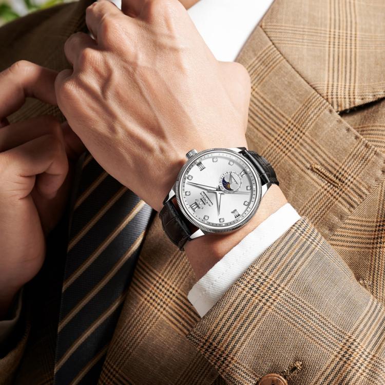OLEVS 7039 Men Sun Moon Star Luminous Waterproof Mechanical Watch