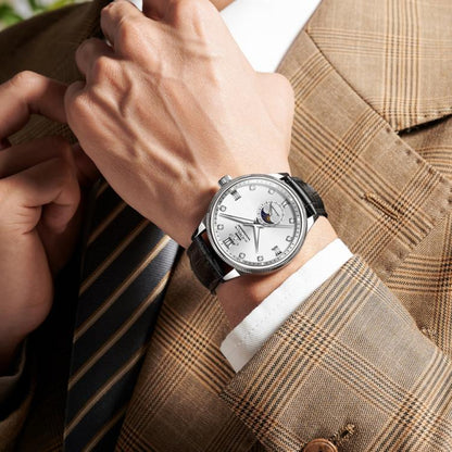 OLEVS 7039 Men Sun Moon Star Luminous Waterproof Mechanical Watch
