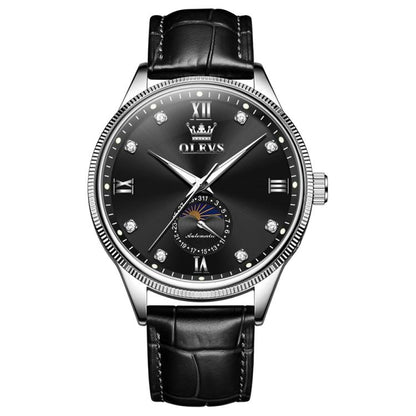 OLEVS 7039 Men Sun Moon Star Luminous Waterproof Mechanical Watch