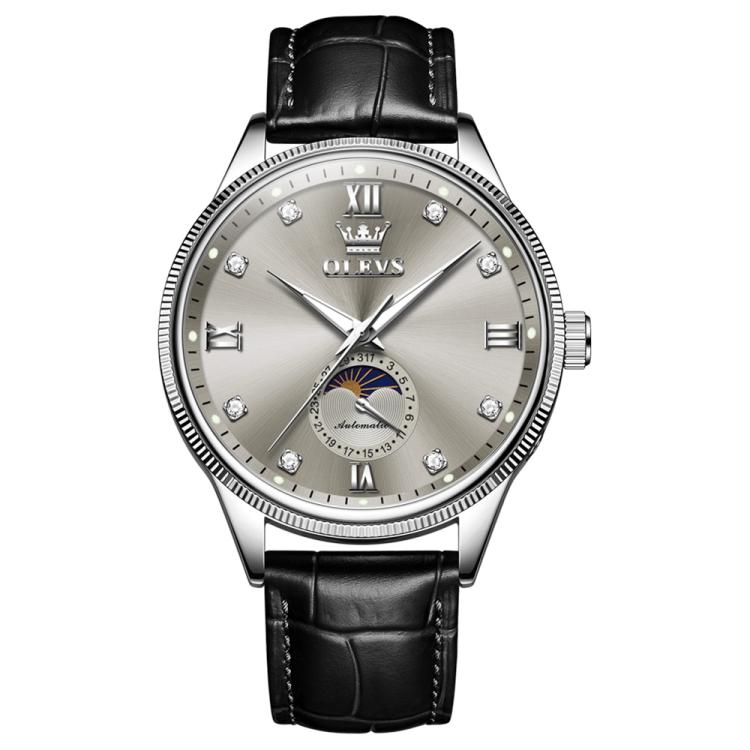 OLEVS 7039 Men Sun Moon Star Luminous Waterproof Mechanical Watch