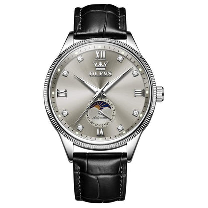 OLEVS 7039 Men Sun Moon Star Luminous Waterproof Mechanical Watch