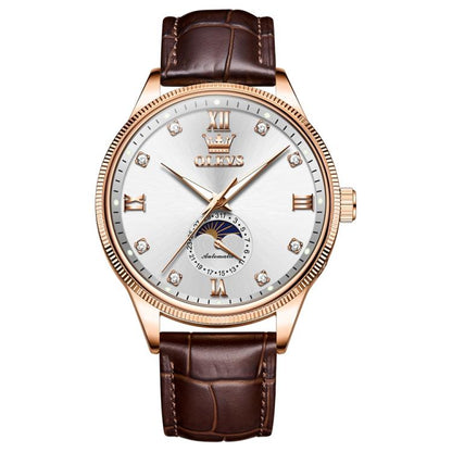 OLEVS 7039 Men Sun Moon Star Luminous Waterproof Mechanical Watch