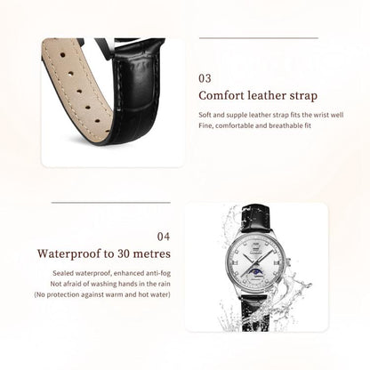 OLEVS 7039 Women Sun Moon Star Luminous Waterproof Mechanical Watch