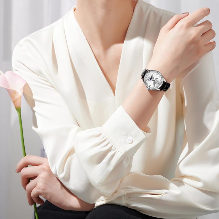 OLEVS 7039 Women Sun Moon Star Luminous Waterproof Mechanical Watch