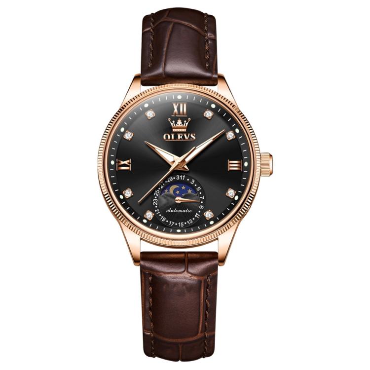 OLEVS 7039 Women Sun Moon Star Luminous Waterproof Mechanical Watch
