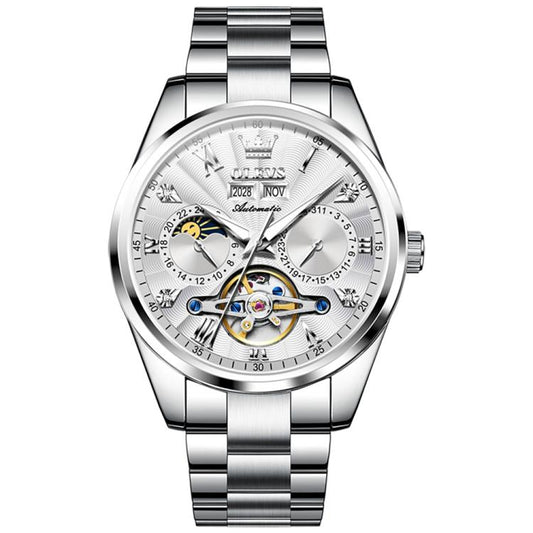 OLEVS 7028 Men Multifunctional Luminous Waterproof Mechanical Watch