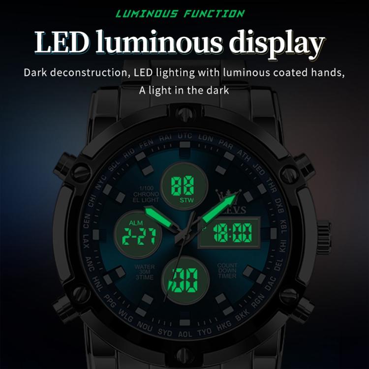 OLEVS 1106 Men Luminous Waterproof Smart Electronic Watch