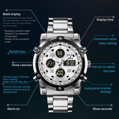 OLEVS 1106 Men Luminous Waterproof Smart Electronic Watch