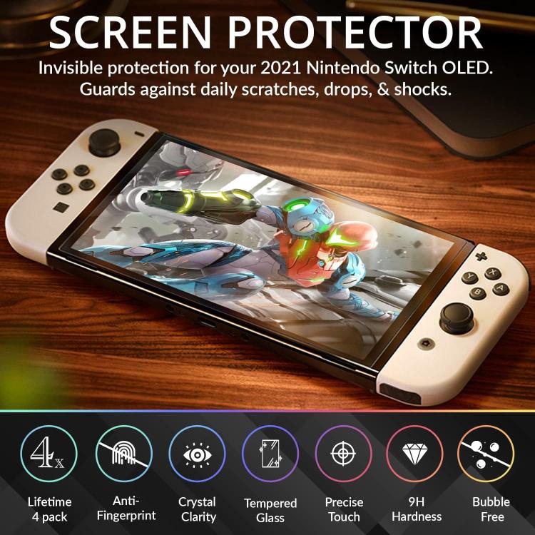2.5D High Aluminum Tempered Glass Screen Protector, For Nintendo Switch OLED, For Nintendo Switch