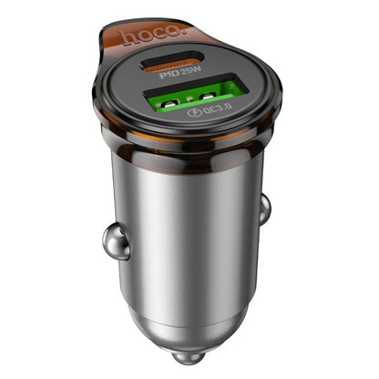 hoco NZ16A Rigorous PD25W and QC3.0 Dual Port Car Charger, PD25W+QC3.0