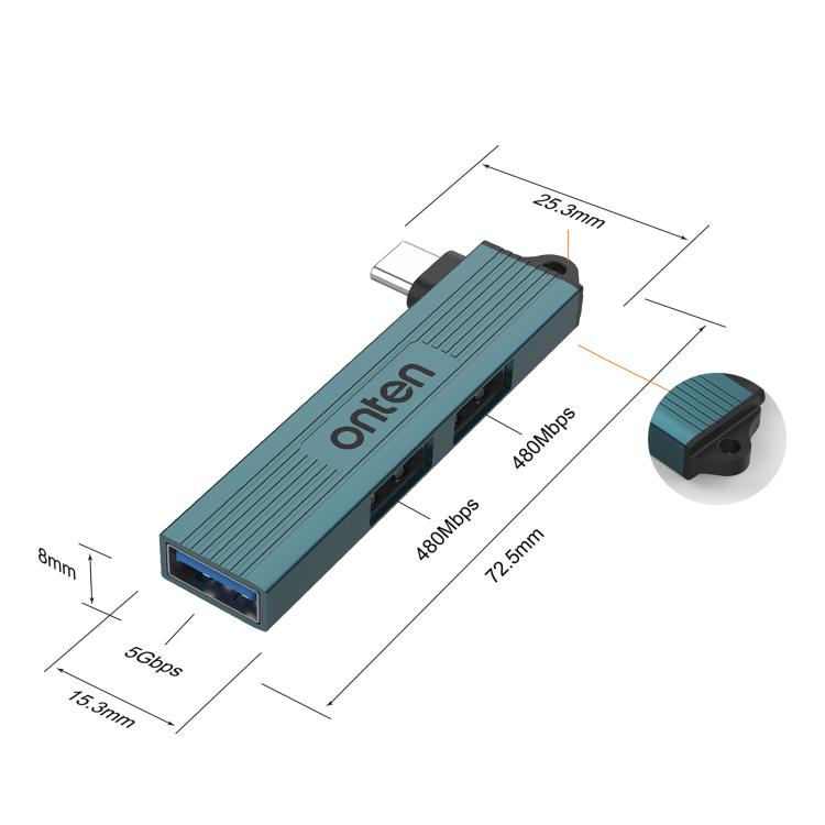 Onten UC51 3 in 1 Type-C to USB HUB, UC51