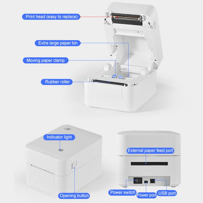 HPRT D35 Bluetooth Version Express Electronic Waybill Printer, EU Plug, AU Plug, UK Plug, US Plug