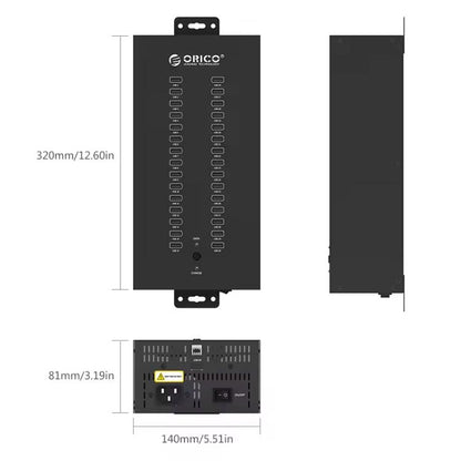 ORICO IH30P Industrial Grade 30 Ports USB 2.0 Hub, AU Plug, EU Plug, UK Plug, US Plug